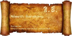Németh Barakony névjegykártya